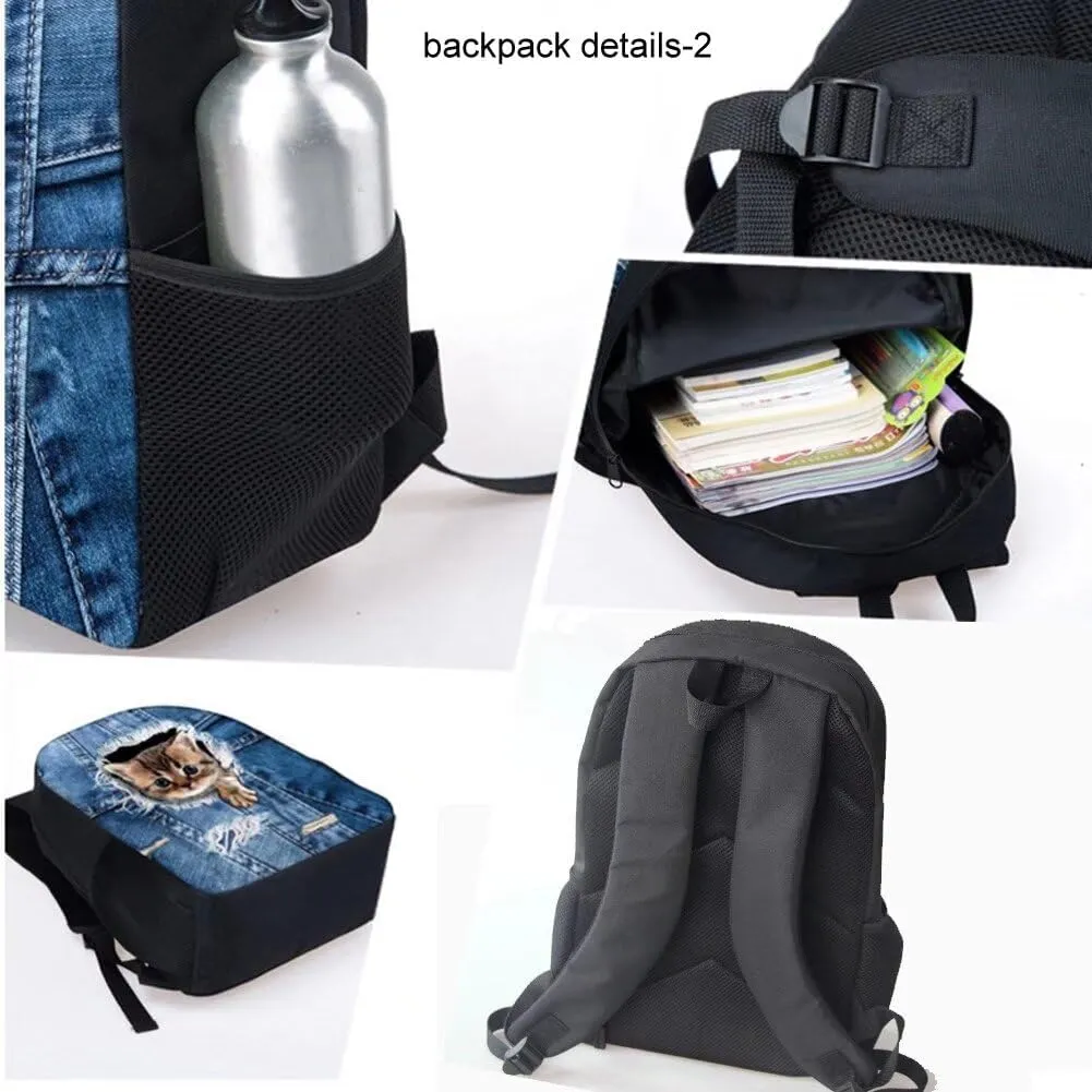 Forchrinse Art Mushroom School Bag with Lunch Box for Kids Novelty Bookbag for Boys Girls 14-16 Backpack Sets and Insulated Lunch Box Pencil Case for School
