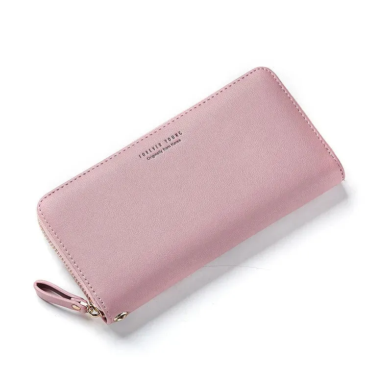 Forever Young Fashion Long Wallet For Women | Card Holder Wristlet Zip Around Purse