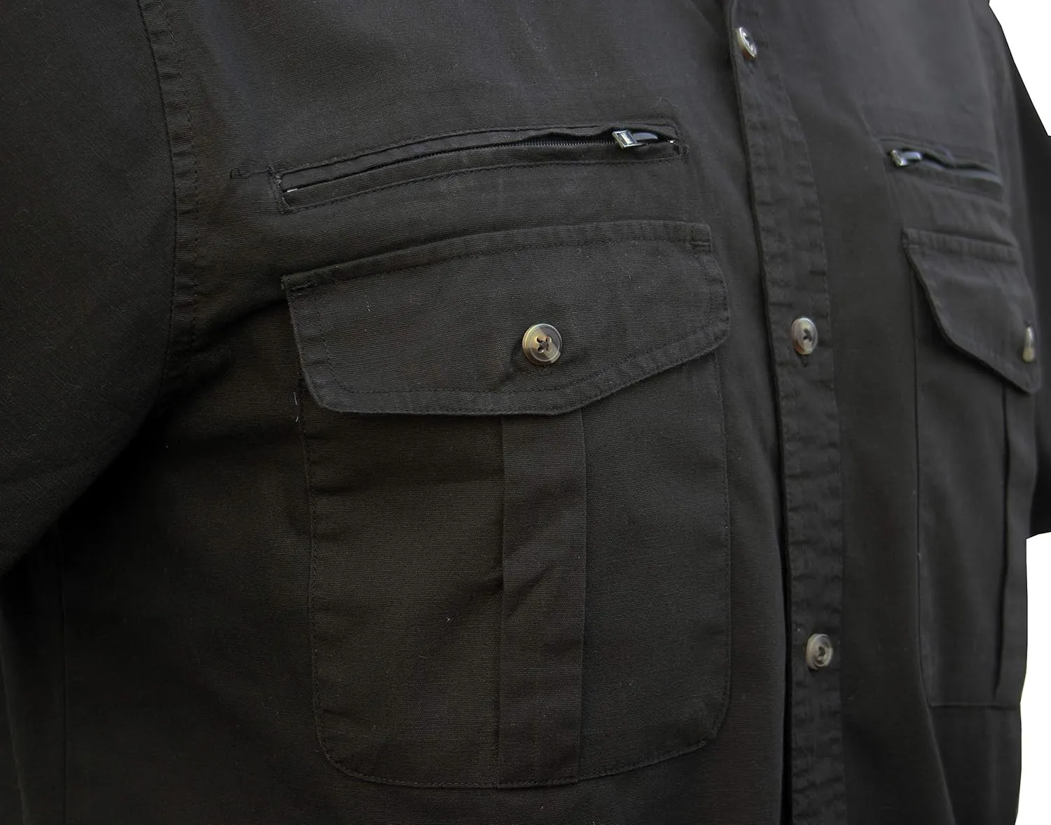 Foxfire Thunder River Gear Short Sleeve Cotton Travel Safari Passport Shirt