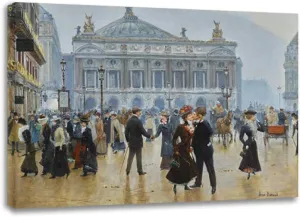 Framed-Larrivée des mid year by Jean Béraud-Canvas Prints-Art Reproductions-Pictures On Canvas Wall Art Decor For Living Room 50x68cm Framed
