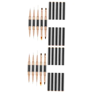 FRCOLOR 10pcs Nail Art Liner Pens Dual-ended Manicure Brushes for Nail Decoration Easy to Use for Home and Salon