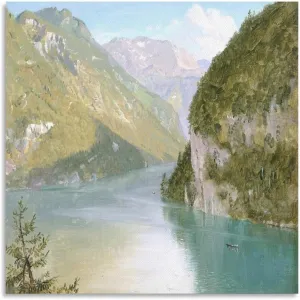 Frederic Edwin Church,alpine Lake,art Prints,Vintage Art,canvas Wall Art,famous Art Prints, Poster Decorative Painting Canvas Wall Art Living Room Posters Bedroom Painting 20x20inch(50x50cm)