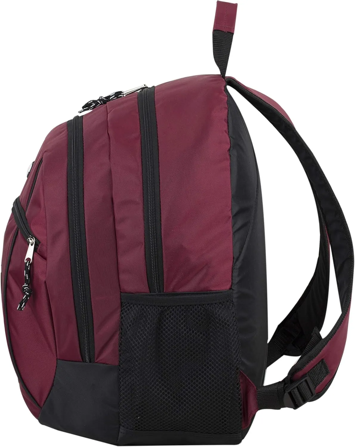 FUEL Sport Multi-Functional Carry On Luggage Weekender Gym Active Water Resistant Daypack Backpack Bag, Burgundy/Black