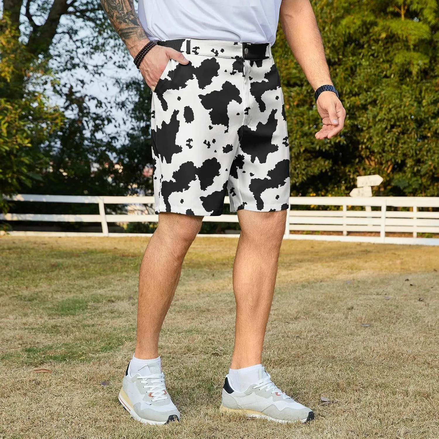 Fun Men's Golf Shorts Fun Work Polo Dress Short for Men Lightweight Quick Dry Multi-Pocket
