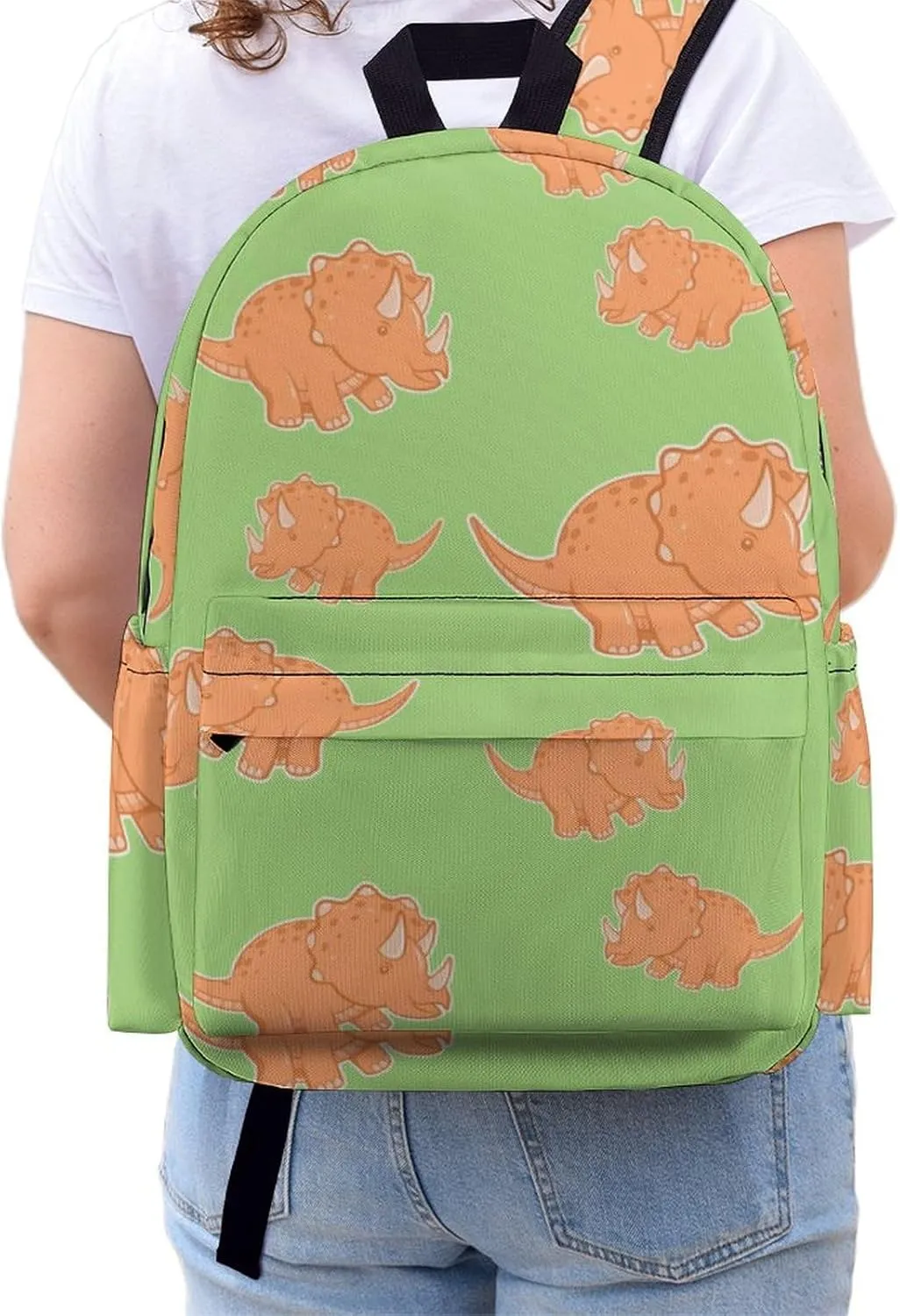 Funny Triceratops Casual Travel Backpack Lightweight with Multi Compartment Laptop Bagpack for Women Men Hiking Business Work