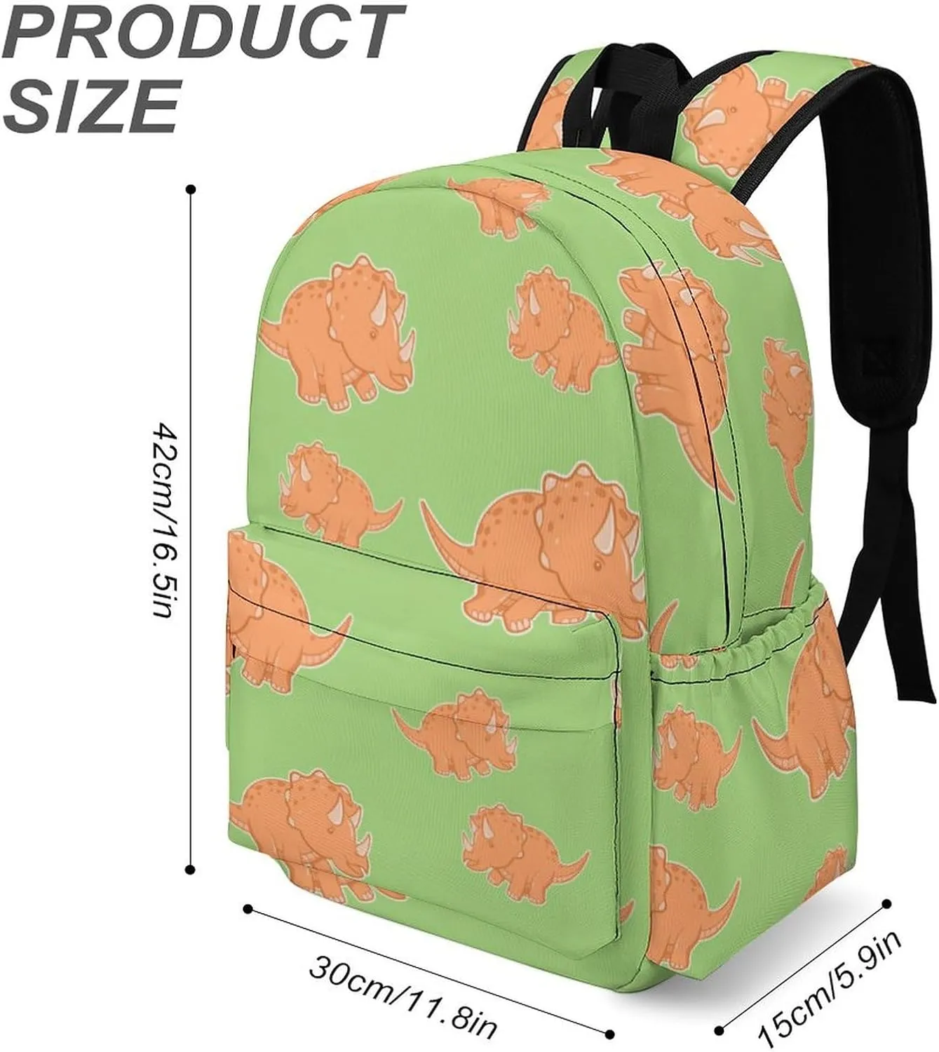 Funny Triceratops Casual Travel Backpack Lightweight with Multi Compartment Laptop Bagpack for Women Men Hiking Business Work