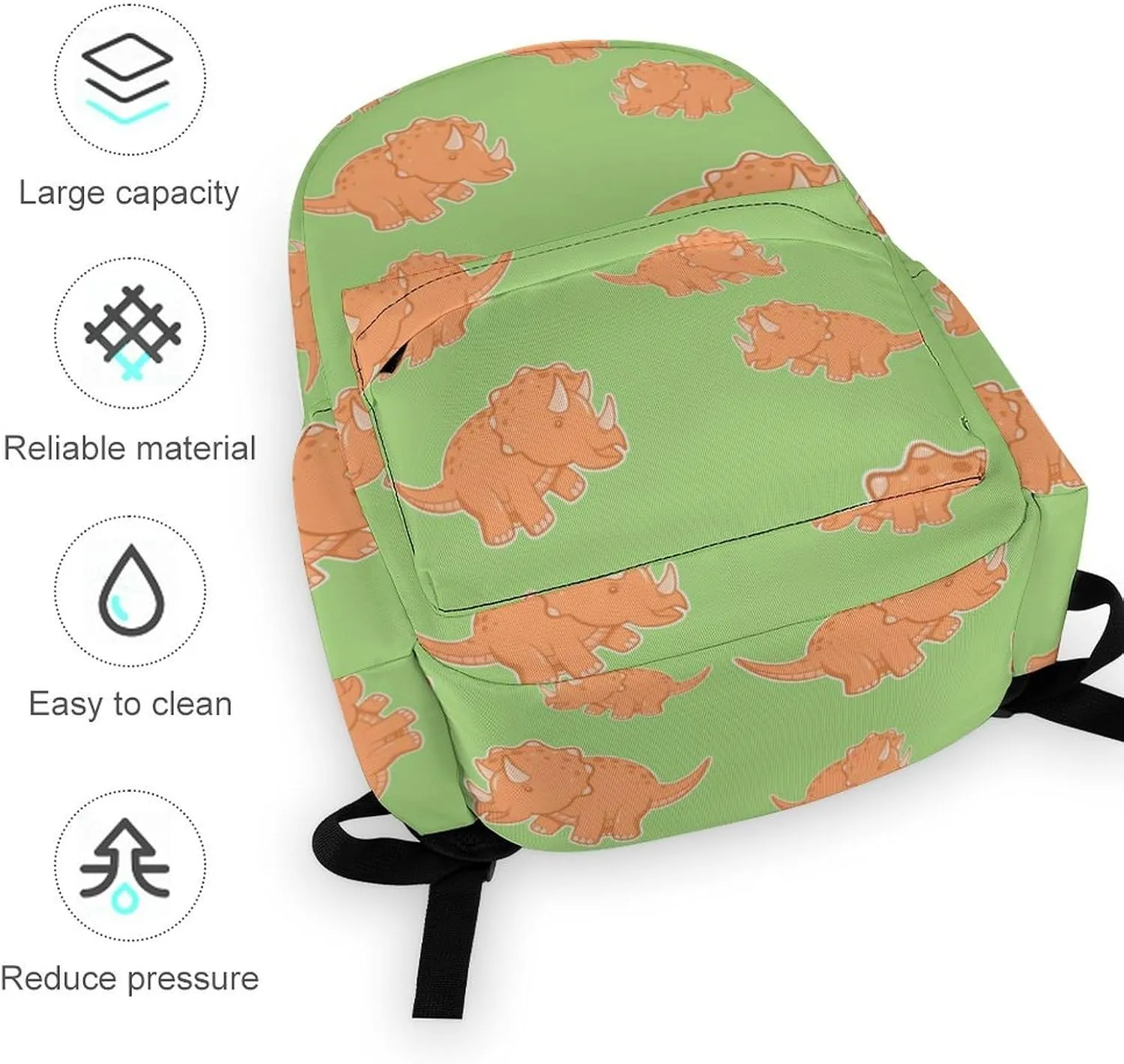 Funny Triceratops Casual Travel Backpack Lightweight with Multi Compartment Laptop Bagpack for Women Men Hiking Business Work