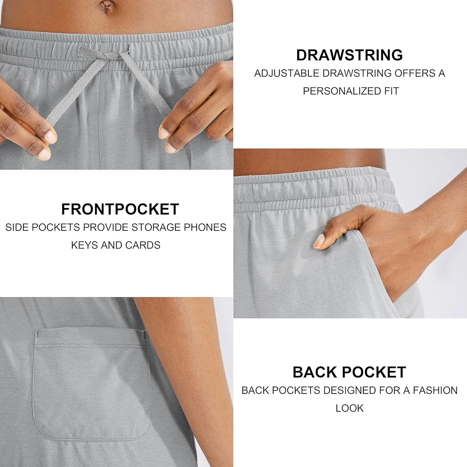 G Gradual Women's Bermuda Shorts Jersey Shorts with Deep Pockets 7" Long Shorts for Women Lounge Walking Athletic