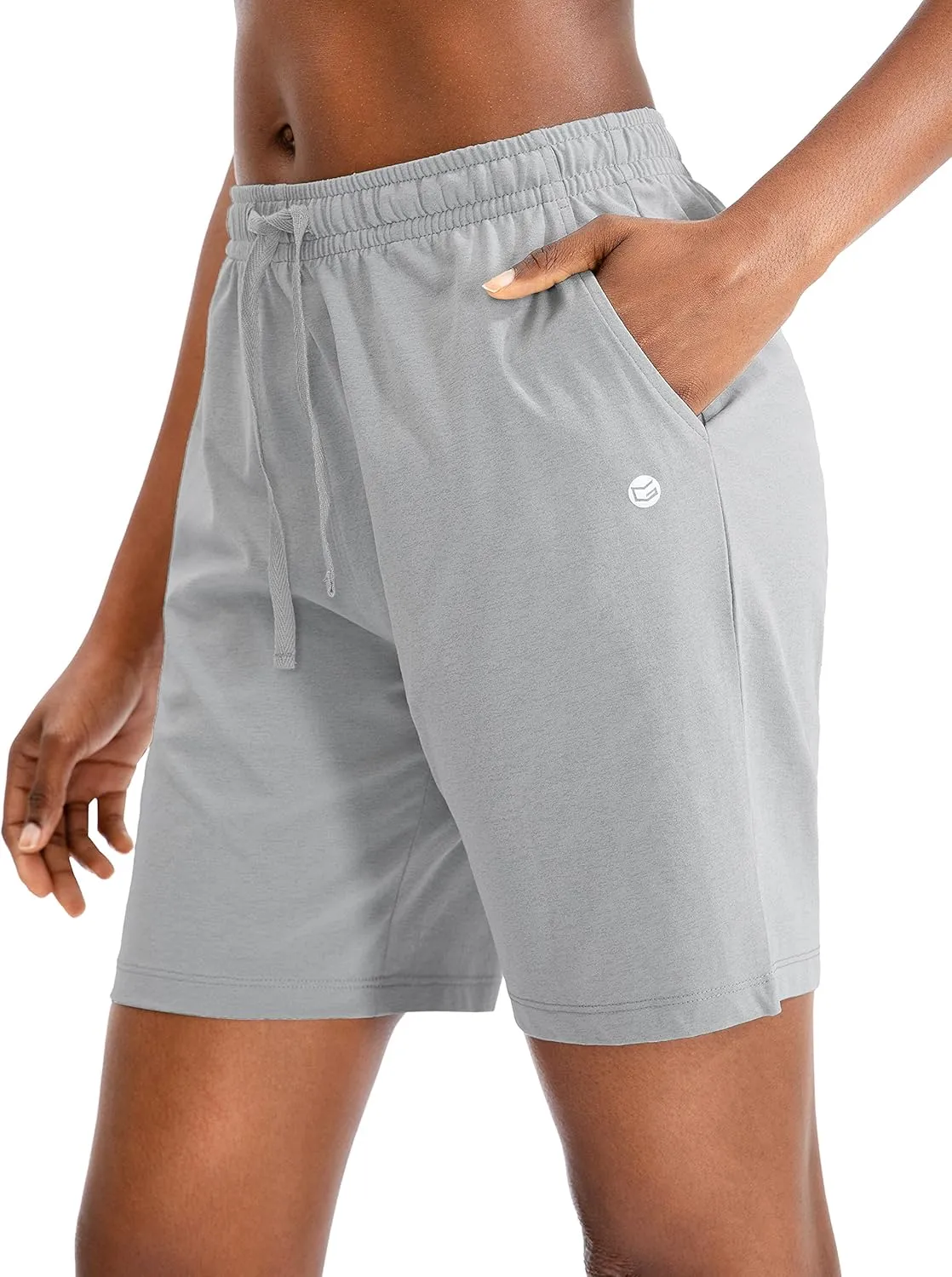 G Gradual Women's Bermuda Shorts Jersey Shorts with Deep Pockets 7" Long Shorts for Women Lounge Walking Athletic