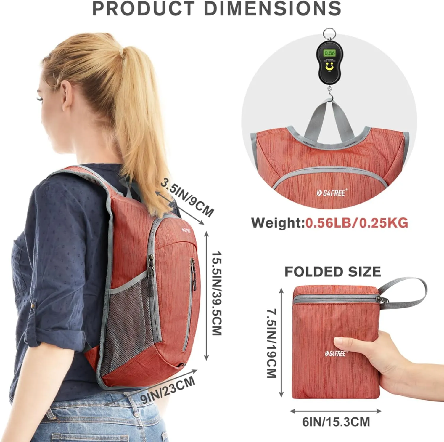 G4Free 10L Hiking Backpack Small Travel Hiking Daypack Lightweight Packable Backpack Casual Foldable Shoulder Bag