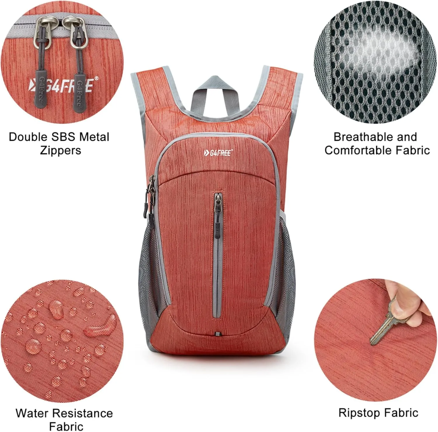 G4Free 10L Hiking Backpack Small Travel Hiking Daypack Lightweight Packable Backpack Casual Foldable Shoulder Bag