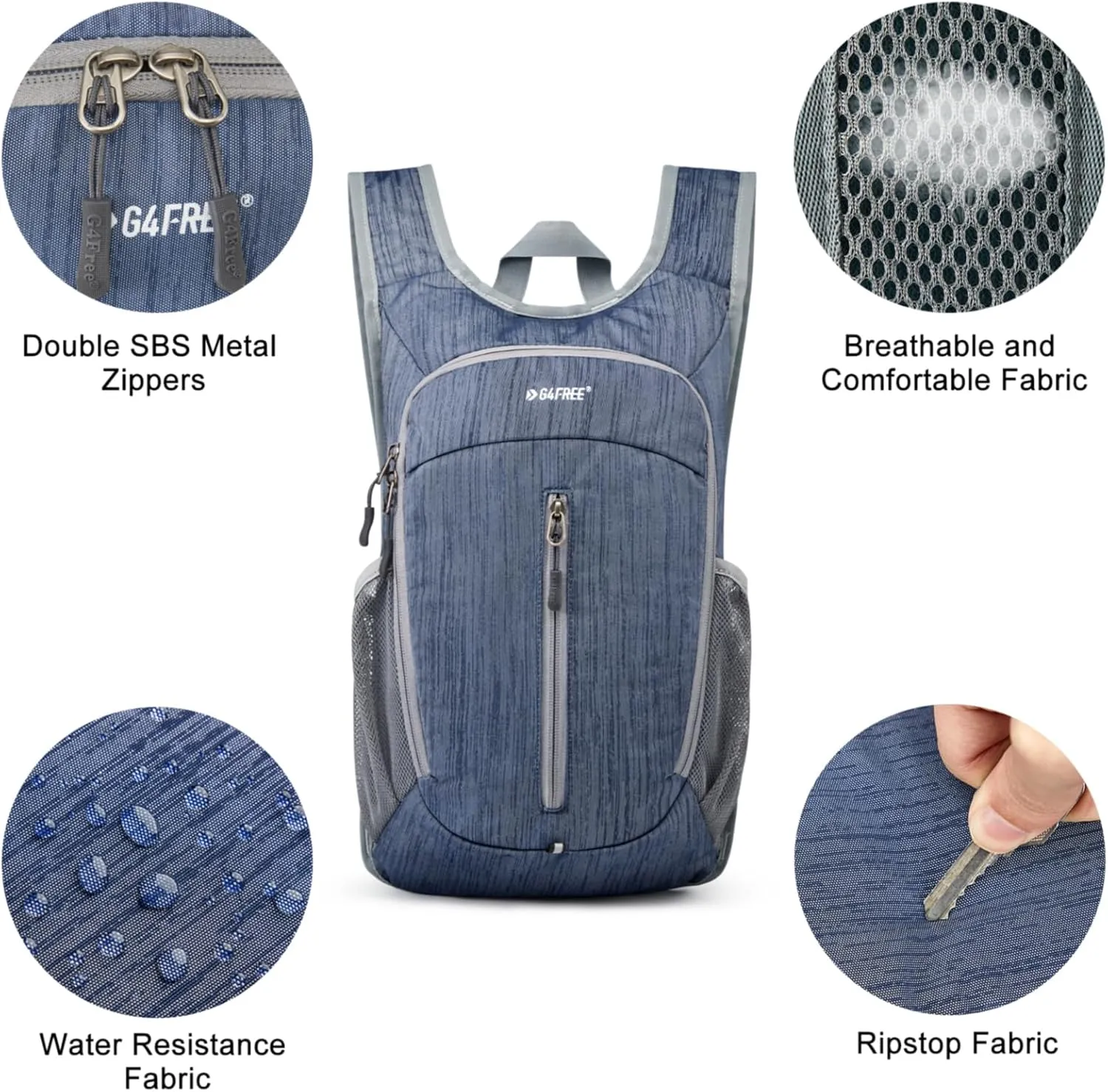 G4Free 10L Hiking Backpack Small Travel Hiking Daypack Lightweight Packable Backpack Casual Foldable Shoulder Bag