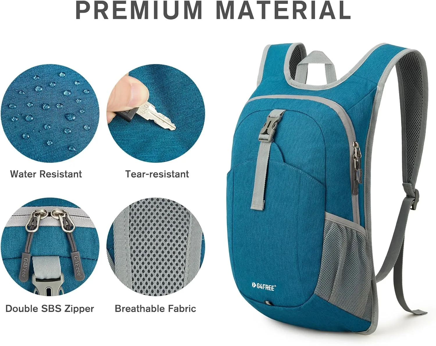 G4Free 12L Hiking Backpack, Lightweight Small Hiking Daypack for Outdoor Travel Mini Foldable Shoulder Bag