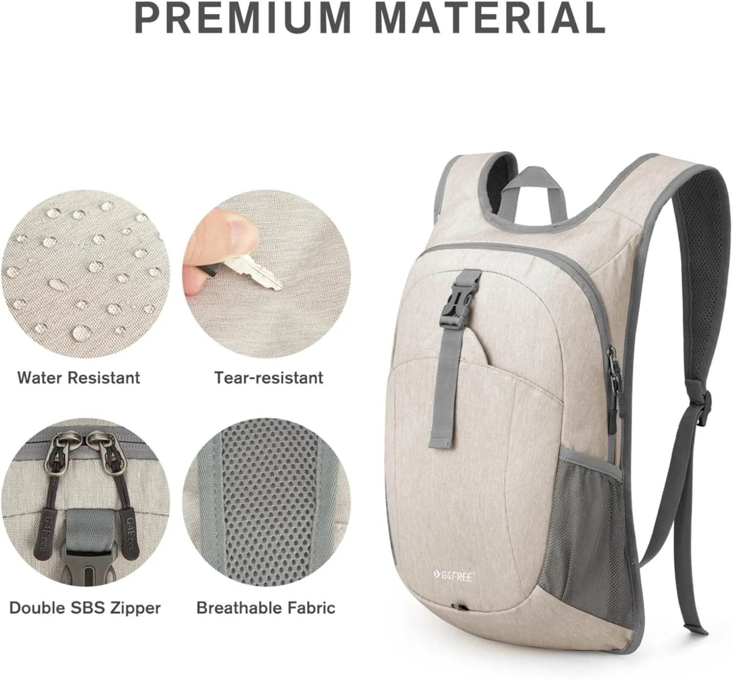 G4Free 12L Hiking Backpack, Lightweight Small Hiking Daypack for Outdoor Travel Mini Foldable Shoulder Bag