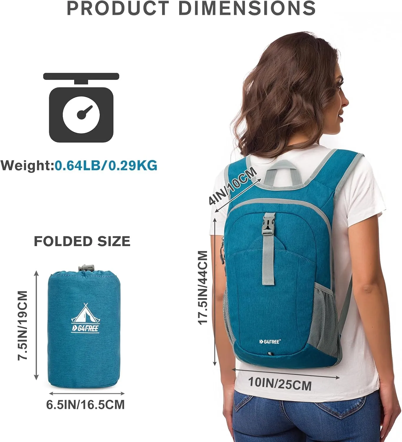 G4Free 12L Hiking Backpack, Lightweight Small Hiking Daypack for Outdoor Travel Mini Foldable Shoulder Bag