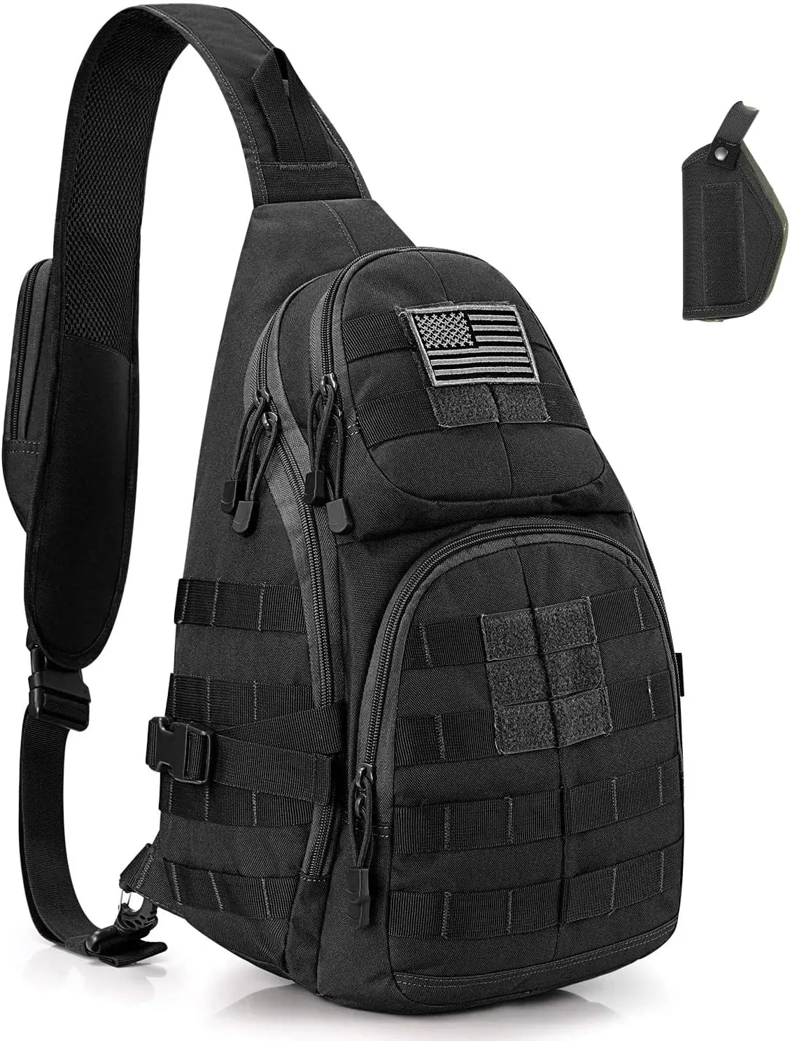 G4Free Tactical EDC Sling Backpack, Military Rover Shoulder Sling Bag Pack with Pistol Holster for Concealed Carry