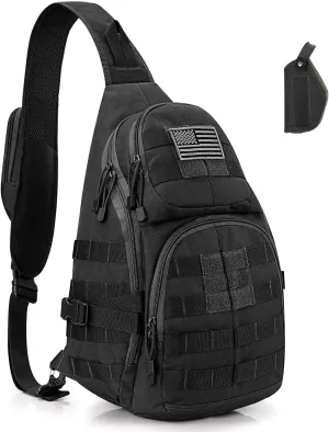 G4Free Tactical EDC Sling Backpack, Military Rover Shoulder Sling Bag Pack with Pistol Holster for Concealed Carry