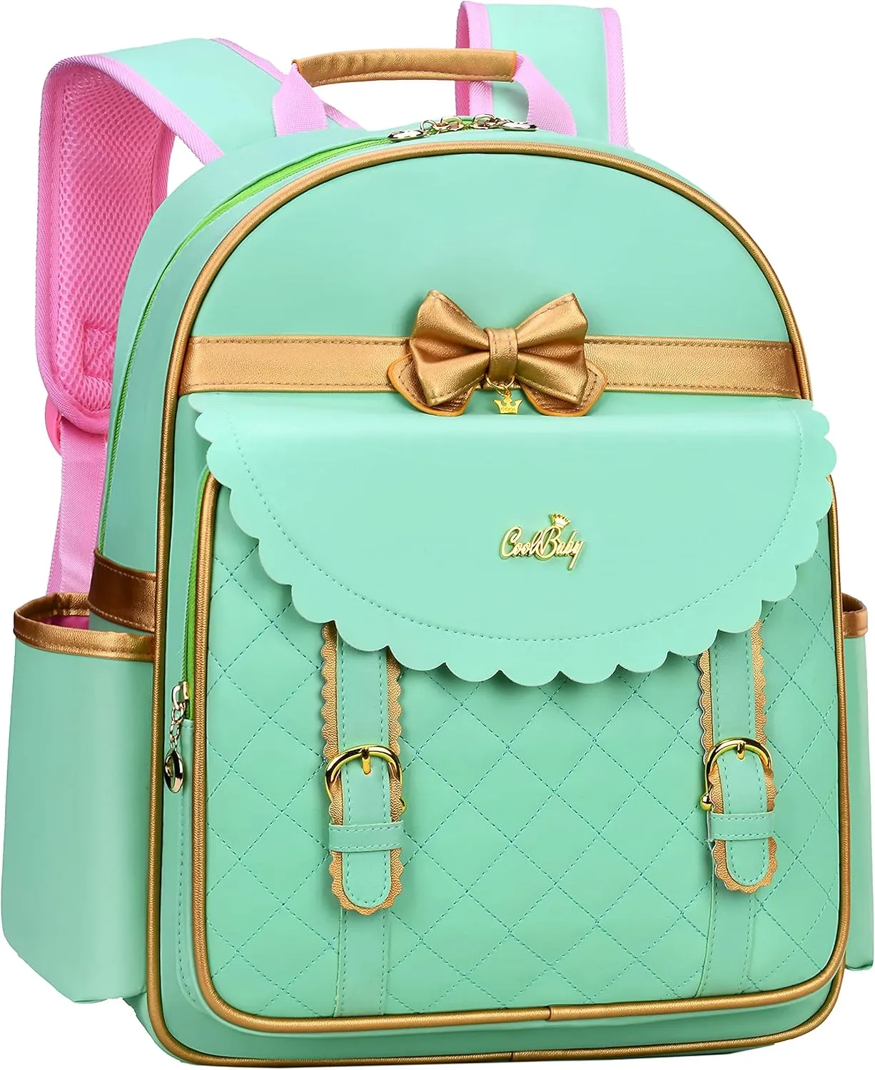 Gazigo Children Princess Waterproof PU Backpack for Girls Elementary School Girl Bookbags