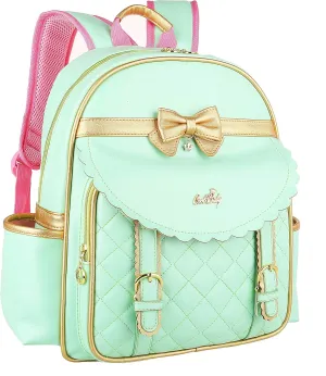 Gazigo Children Princess Waterproof PU Backpack for Girls Elementary School Girl Bookbags