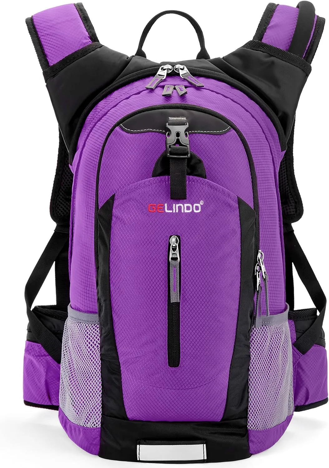 GELINDO 18L Hiking Hydration Pack - 2.5L Water Bladder - Purple, Climbing, Shoulder Strap