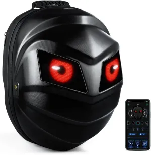 Gelrova Black Knight LED Motorcycle Backpack, Hard Case Riding Waterproof, Laptop Bag Motorbike Backpack, 19inch