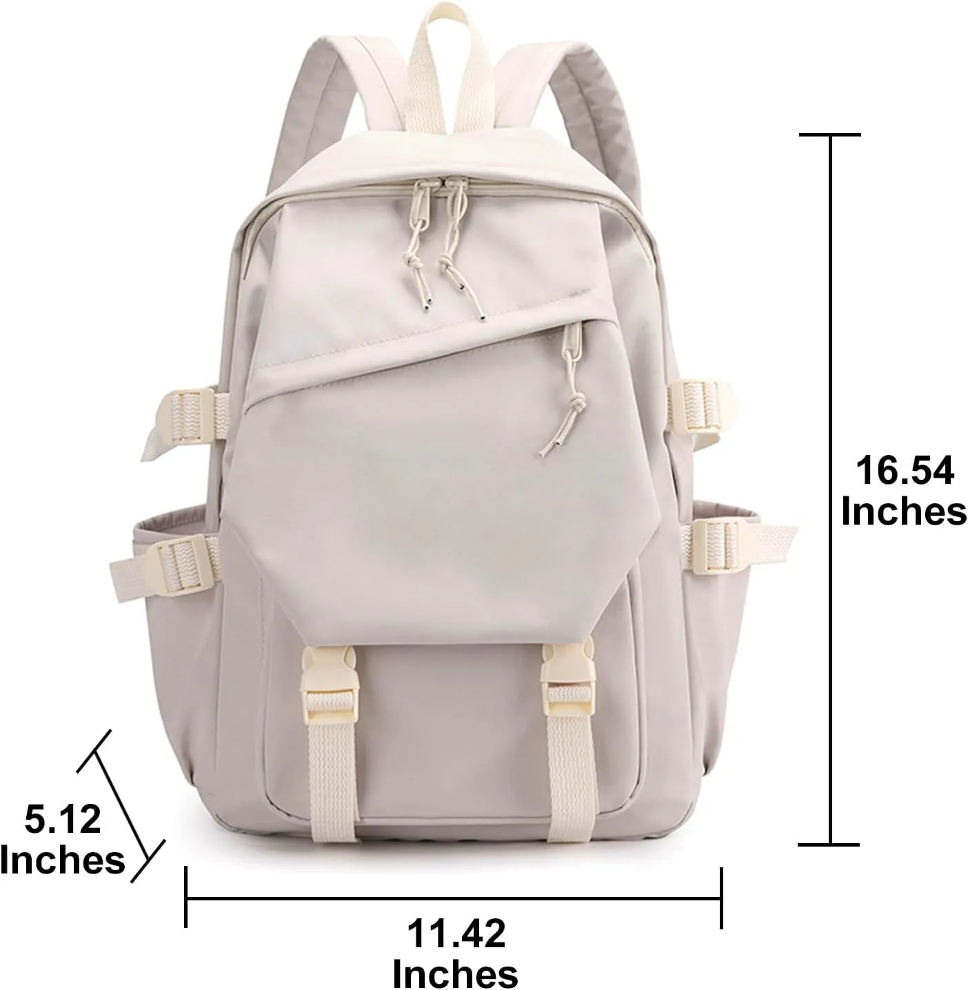 Genshin Impact Backpack Women Men Unisex Scaramouche Rucksack Hu Tao Xiao Bag Kawaii Backpack, Free Keychain (White-Ayato)