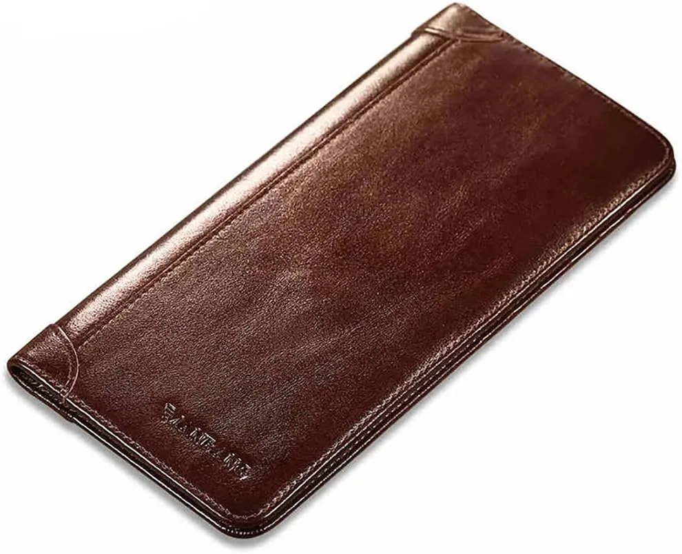 Genuine Italian Leather Handbag Organizer Card Case Long Bifold Wallet