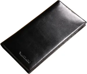 Genuine Italian Leather Handbag Organizer Card Case Long Bifold Wallet