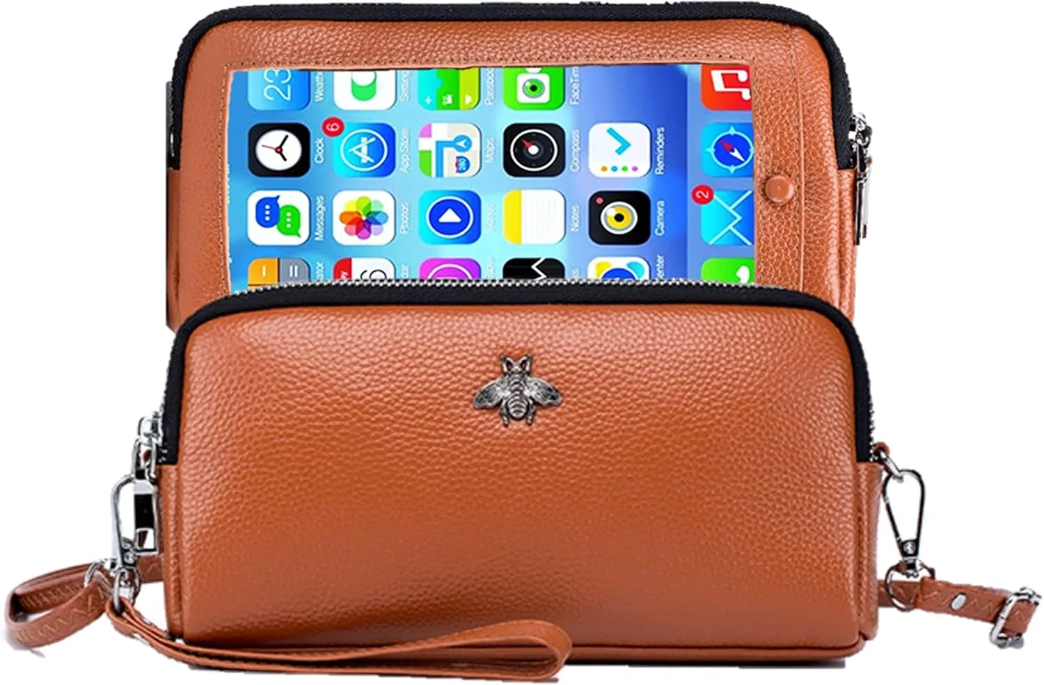 Genuine Leather Touch Screen Phone Bag Case Wristlet Handbag Wallet for Women Girls
