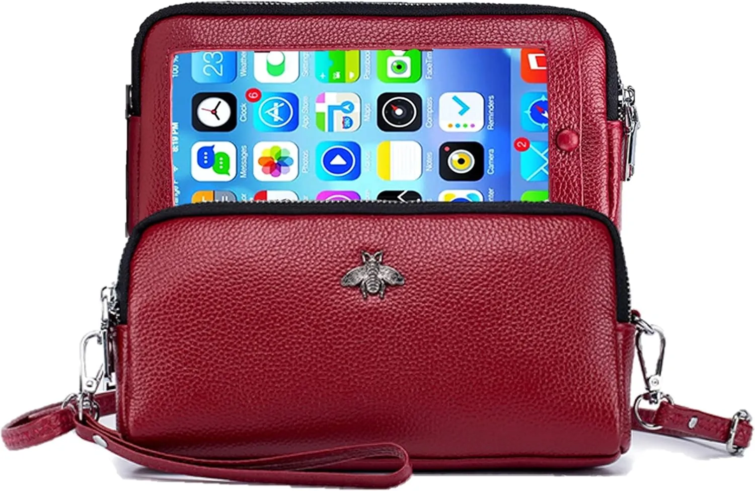 Genuine Leather Touch Screen Phone Bag Case Wristlet Handbag Wallet for Women Girls