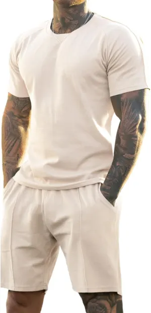 GINGTTO Mens Short Sets 2 Piece Outfits Fashion Summer Tracksuits Casual Set