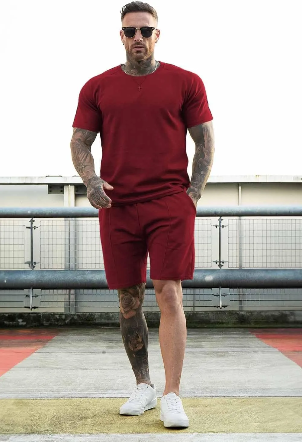 GINGTTO Mens Short Sets 2 Piece Outfits Fashion Summer Tracksuits Casual Set