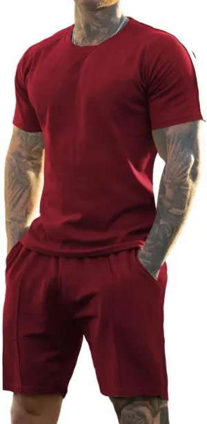 GINGTTO Mens Short Sets 2 Piece Outfits Fashion Summer Tracksuits Casual Set
