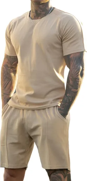 GINGTTO Mens Short Sets 2 Piece Outfits Fashion Summer Tracksuits Casual Set