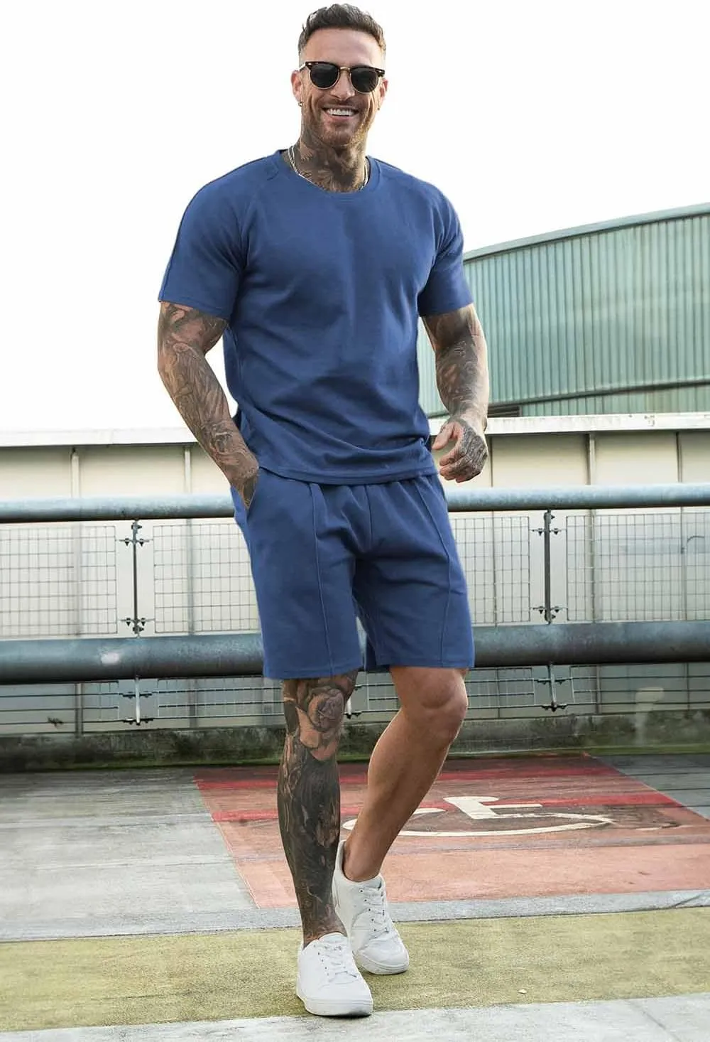 GINGTTO Mens Short Sets 2 Piece Outfits Fashion Summer Tracksuits Casual Set