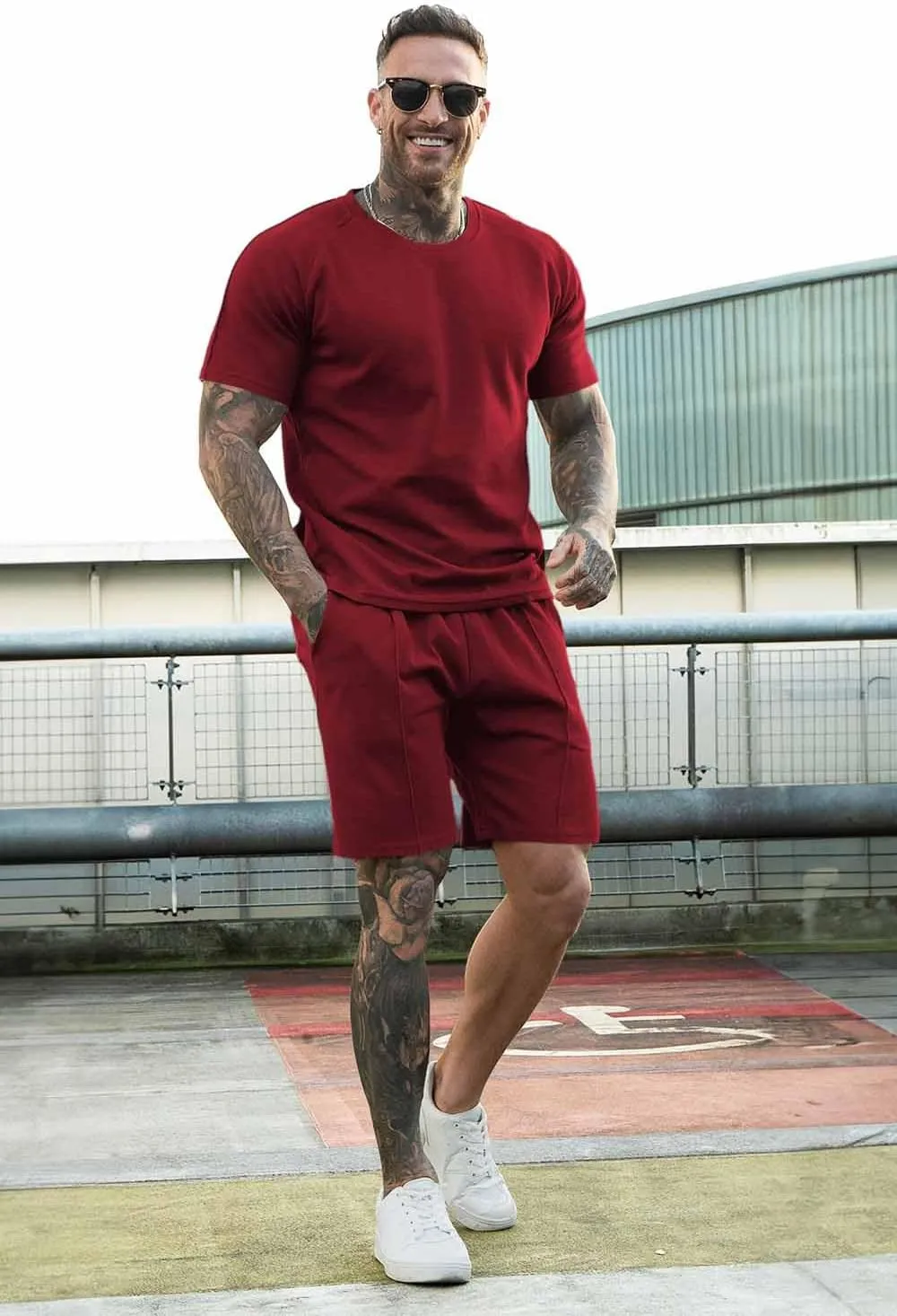 GINGTTO Mens Short Sets 2 Piece Outfits Fashion Summer Tracksuits Casual Set