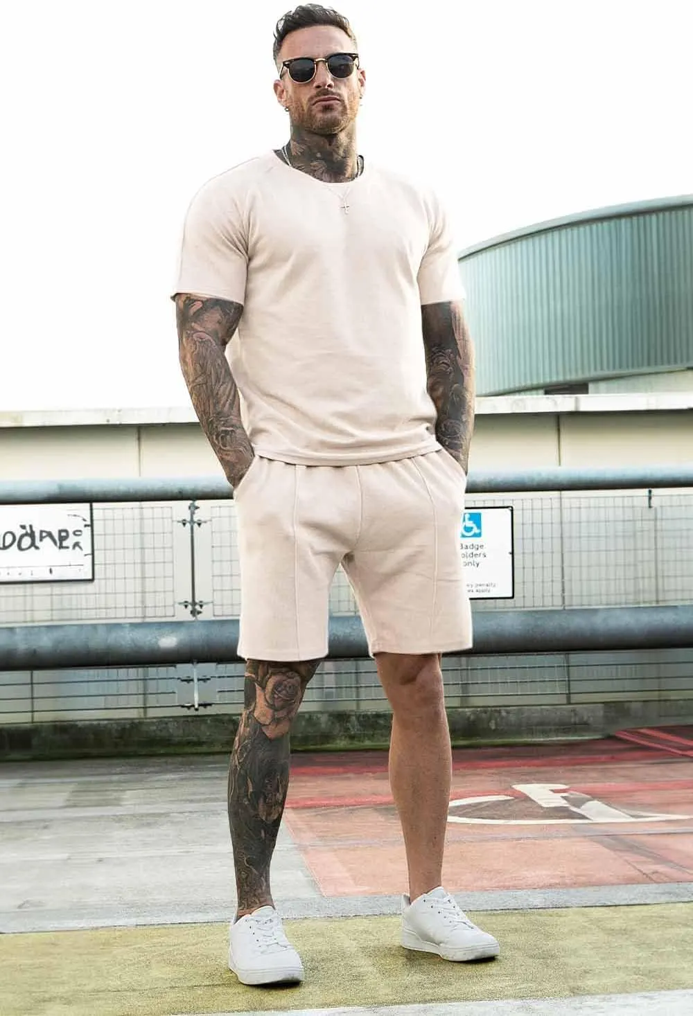 GINGTTO Mens Short Sets 2 Piece Outfits Fashion Summer Tracksuits Casual Set