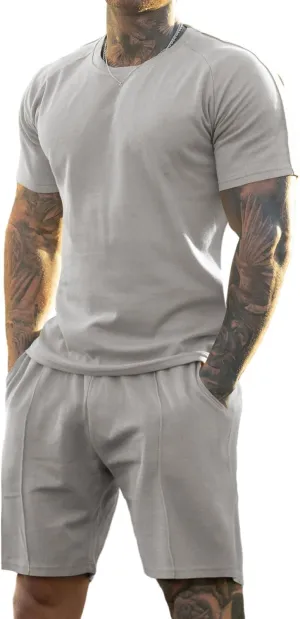 GINGTTO Mens Short Sets 2 Piece Outfits Fashion Summer Tracksuits Casual Set