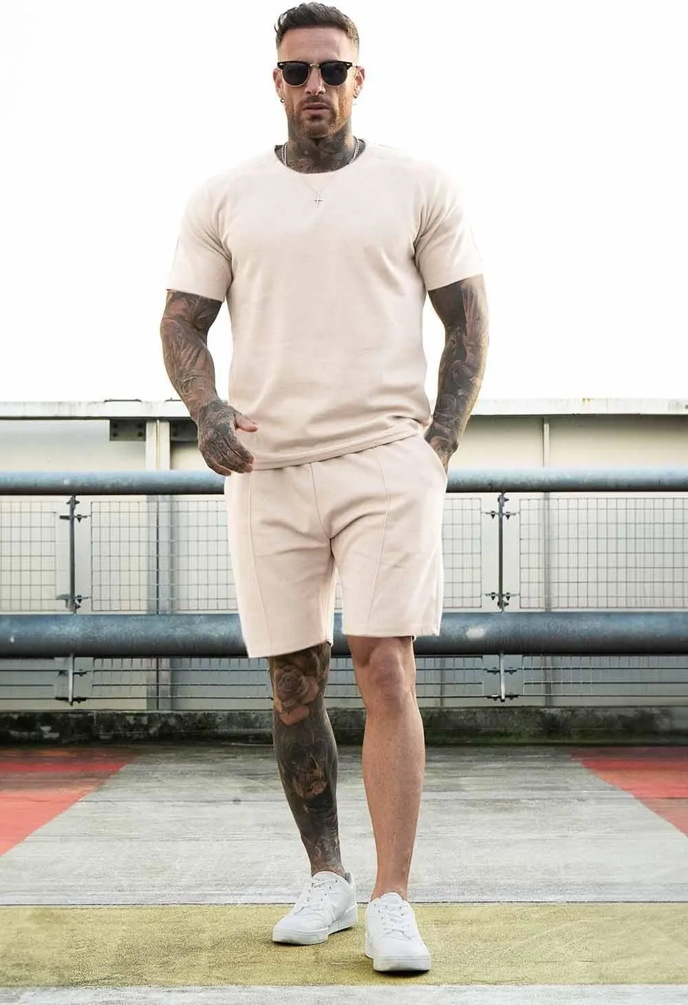 GINGTTO Mens Short Sets 2 Piece Outfits Fashion Summer Tracksuits Casual Set