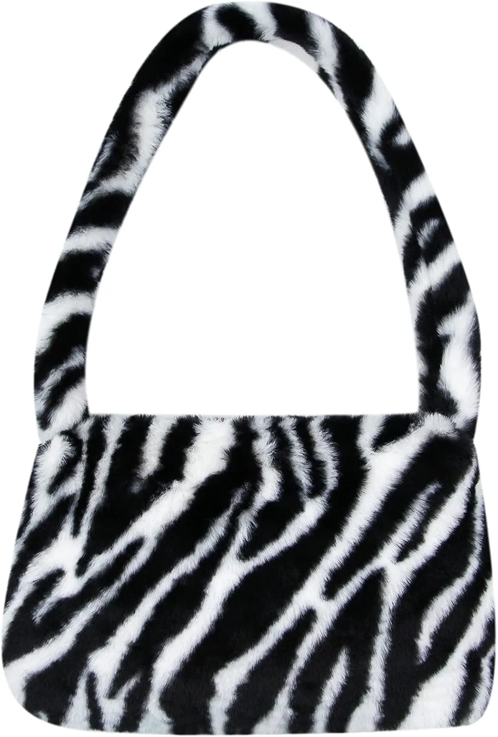 Girls Women Shoulder Clutch Purse Underarm Bag Fluffy Fuzzy Faux Fur Mini Cute Tote Handbag