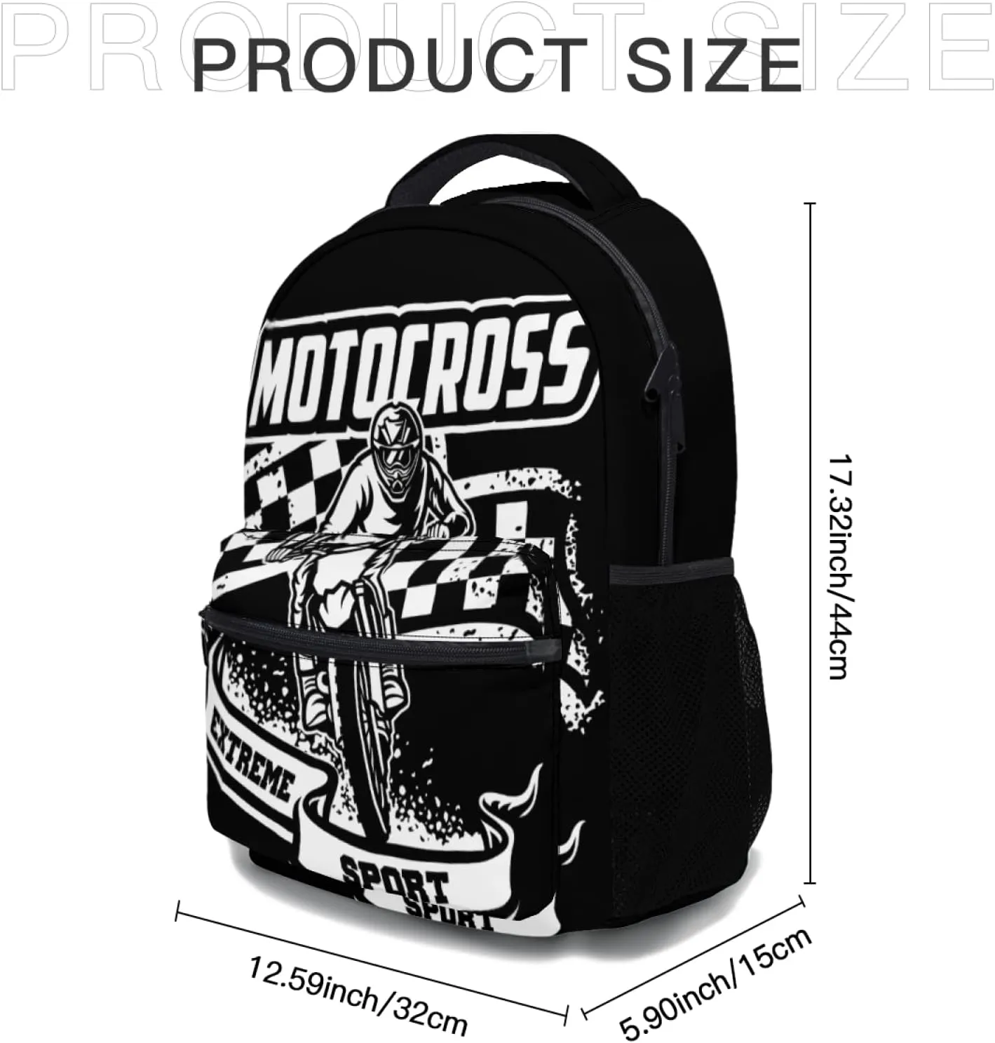 Giwawa Motorcycle Biker Backpack Motocross Dirt Bike School Bookbag Travel Camping Shoulder Bag Durable Casual Daypack for Teen Men Boys