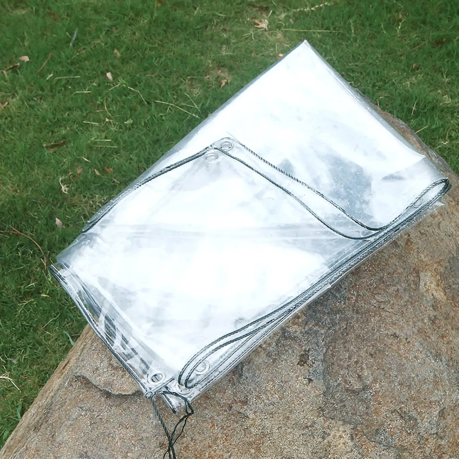 Glass Clear Tarpaulin Waterproof, Heavy Duty Windshield Balcony Rain Cover, with Metal Holes, for Outdoor Camping Ground Sheet Cover (Size : 1x2.5M/3.3x8.2ft)