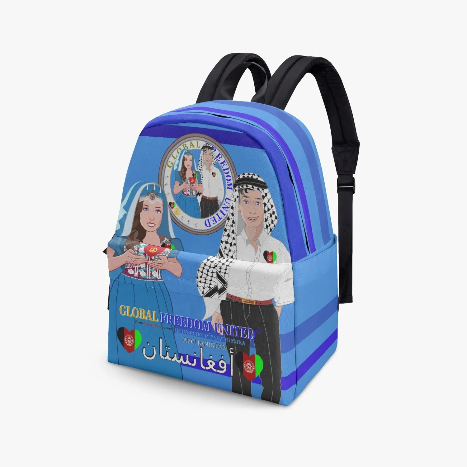 GLOBAL FREEDOM UNITED© Couple Afghanistan Deep Blue - All-over-print Canvas Backpack