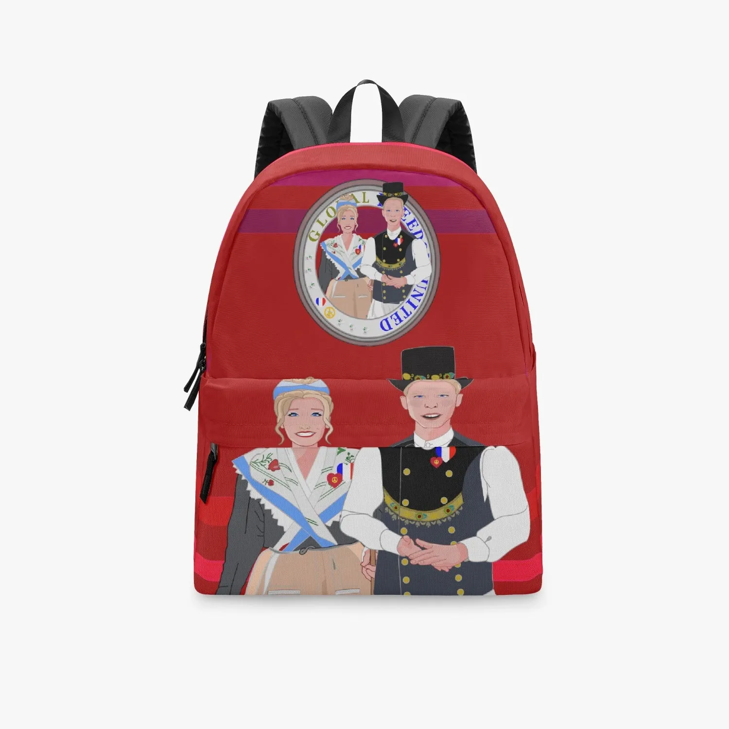 GLOBAL FREEDOM UNITED© Couple French Red - All-over-print Canvas Backpack