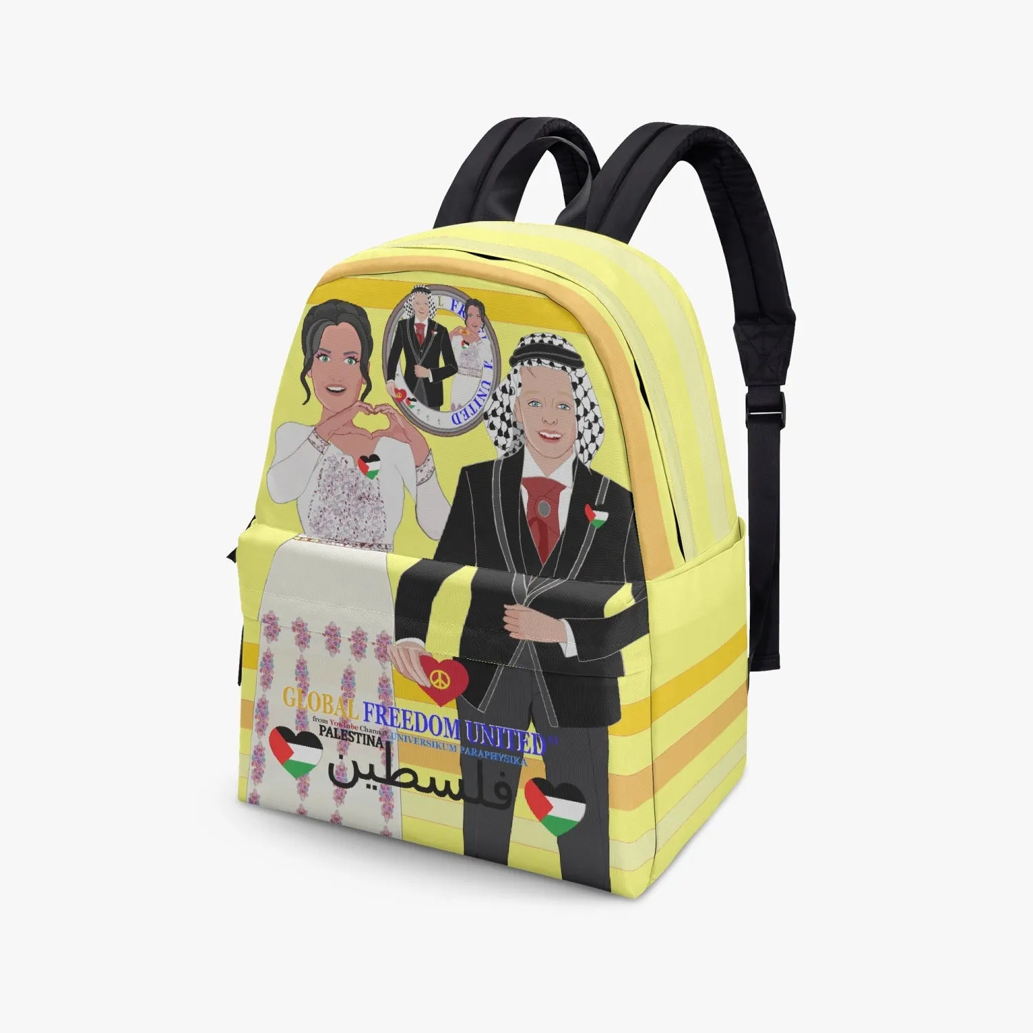 GLOBAL FREEDOM UNITED© Couple Palestina Yellow - All-over-print Canvas Backpack