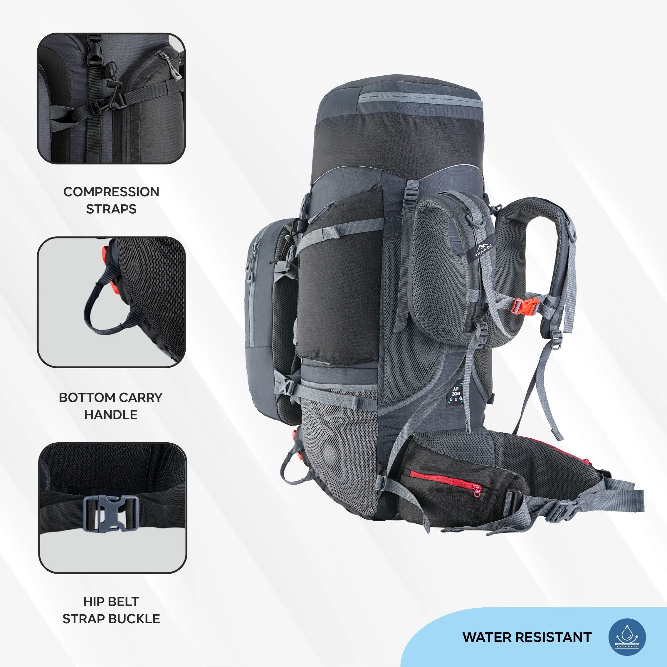 GLOBETROTTER-80 Rucksack - Grey