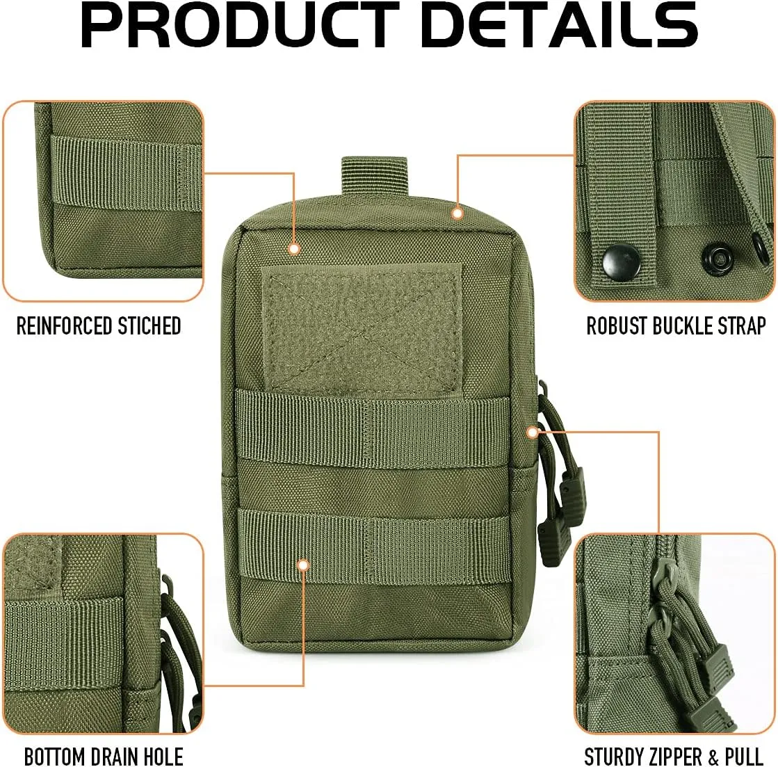 Gogoku 6-Pack Molle Pouch Tactical Molle Pouches Compact Utility EDC Waist Bag Pack