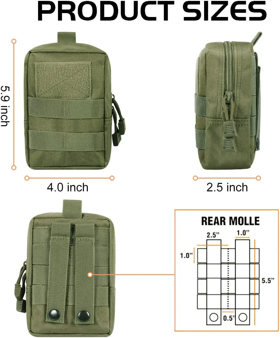 Gogoku 6-Pack Molle Pouch Tactical Molle Pouches Compact Utility EDC Waist Bag Pack