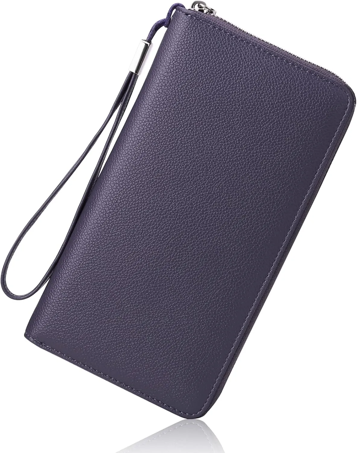 GOIACII Womens Wallet RFID Blocking Leather Zip Around Wallet Large Capacity Long Purse Credit Card Clutch Wristlet