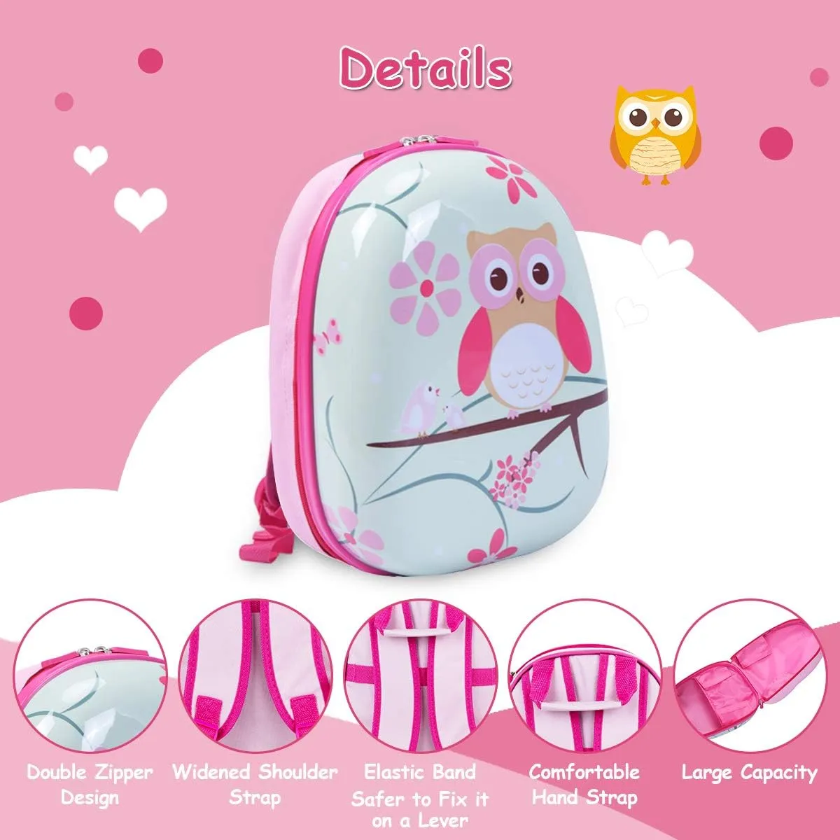 Goplus 2PC Kids Luggage, 12" & 16" Kids Carry On Luggage Set with 4 Spinner Wheels, Lightweight Rolling Spinner Suitcase for Children Toddlers Boys and Girls Travel